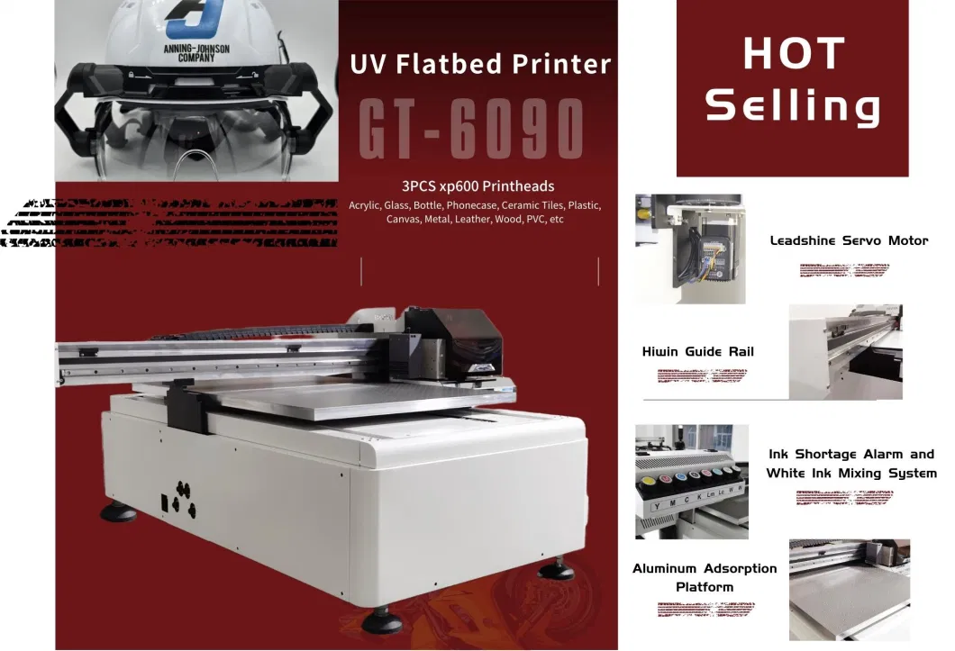 High Efficiency Digital UV Flatbed Printer for Glass Leather Plywood PVC Acrylic